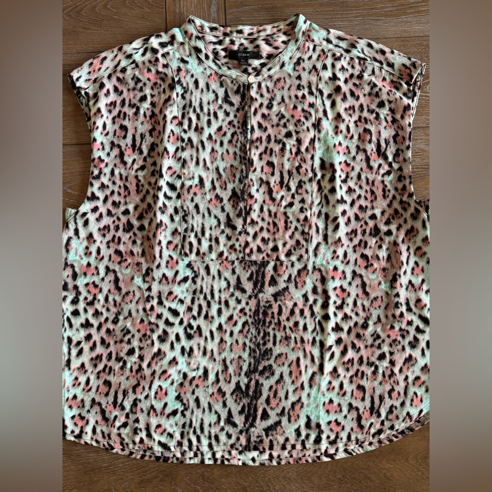 J. Crew Animal Print Sleeveless Blouse